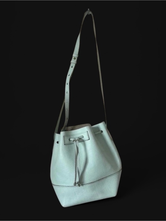 J. Crew Handbags - J. Crew White Pebbled Leather Bucket Crossbody Bag